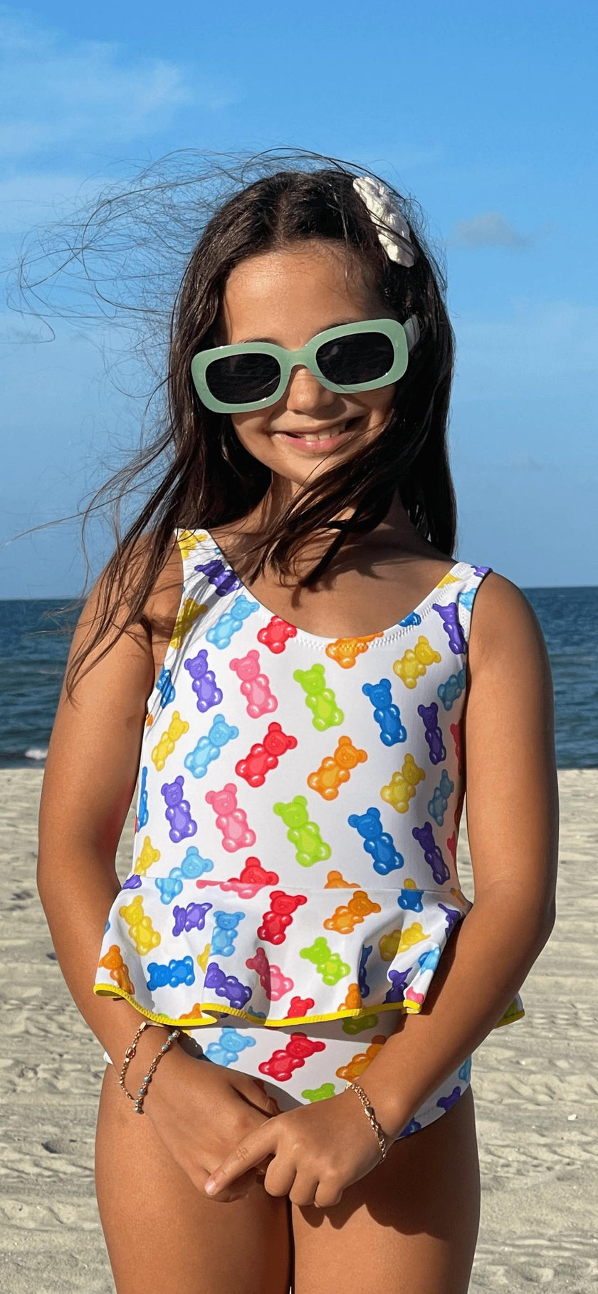 Asami Print Sleeveless Ruffle Waist One-Piece Swimsuit