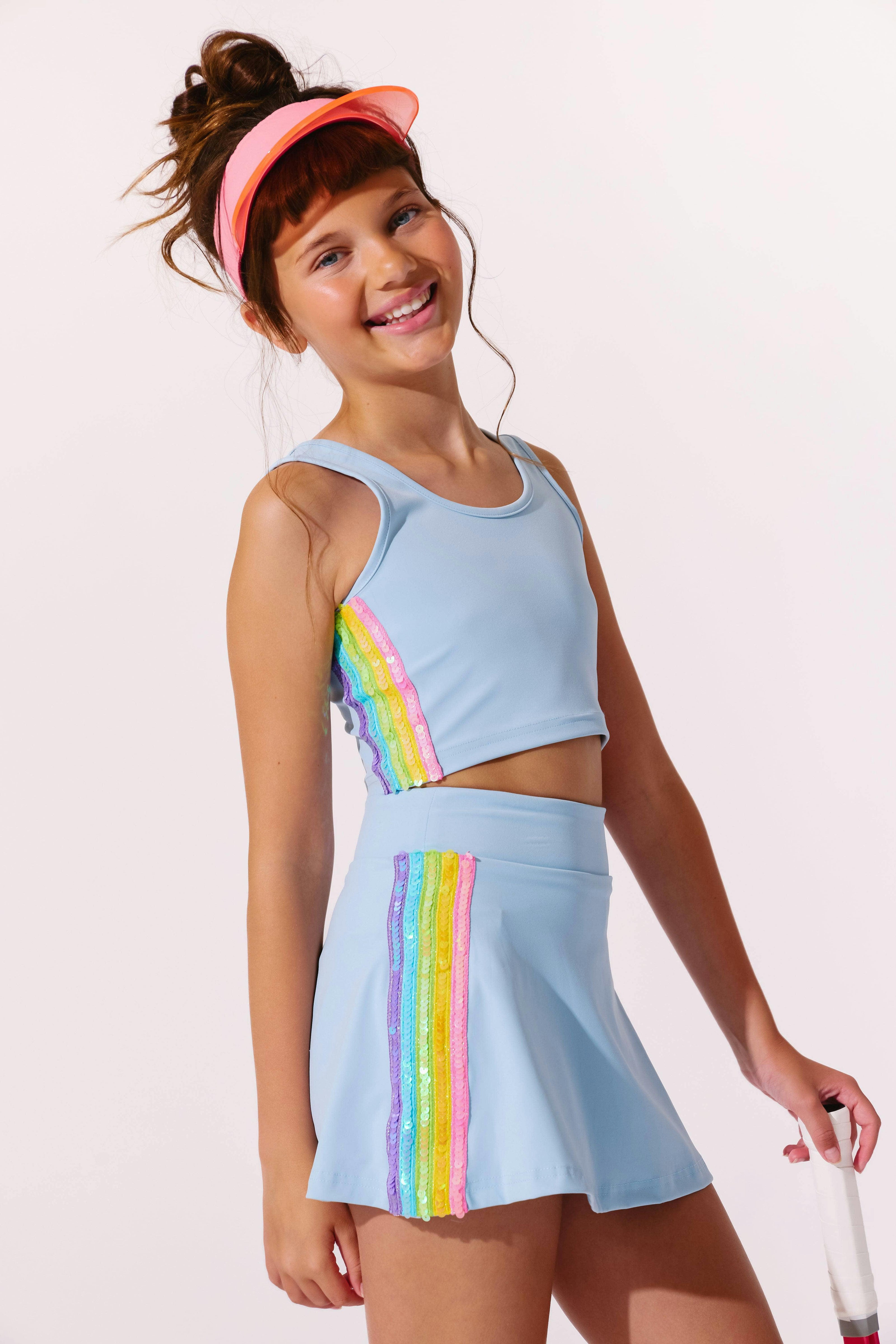 Blue Rainbow Sherbet Sequin Tennis Set