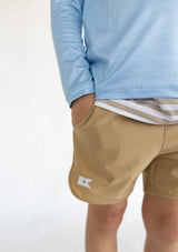 khaki super short