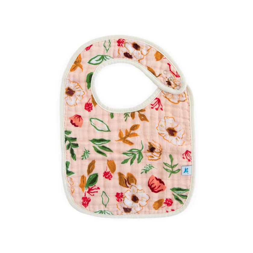 Cotton Muslin Classic Bib 3 Pack - Vintage Floral