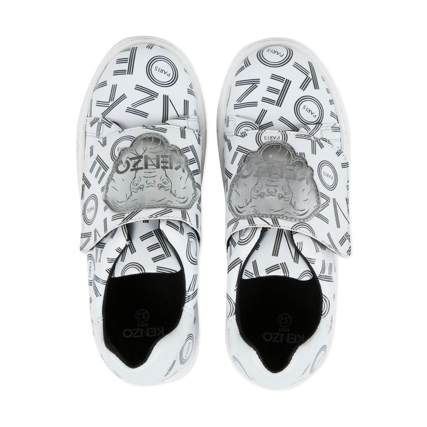 Elephant Logo Velcro-Tab Sneakers
