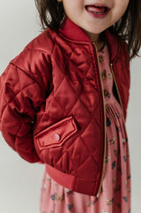 Girls Bomber Jacket in Dusty Cedar