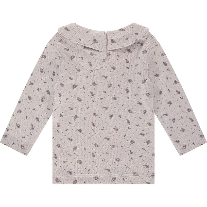 Pointelle Floral Long Sleeve Top