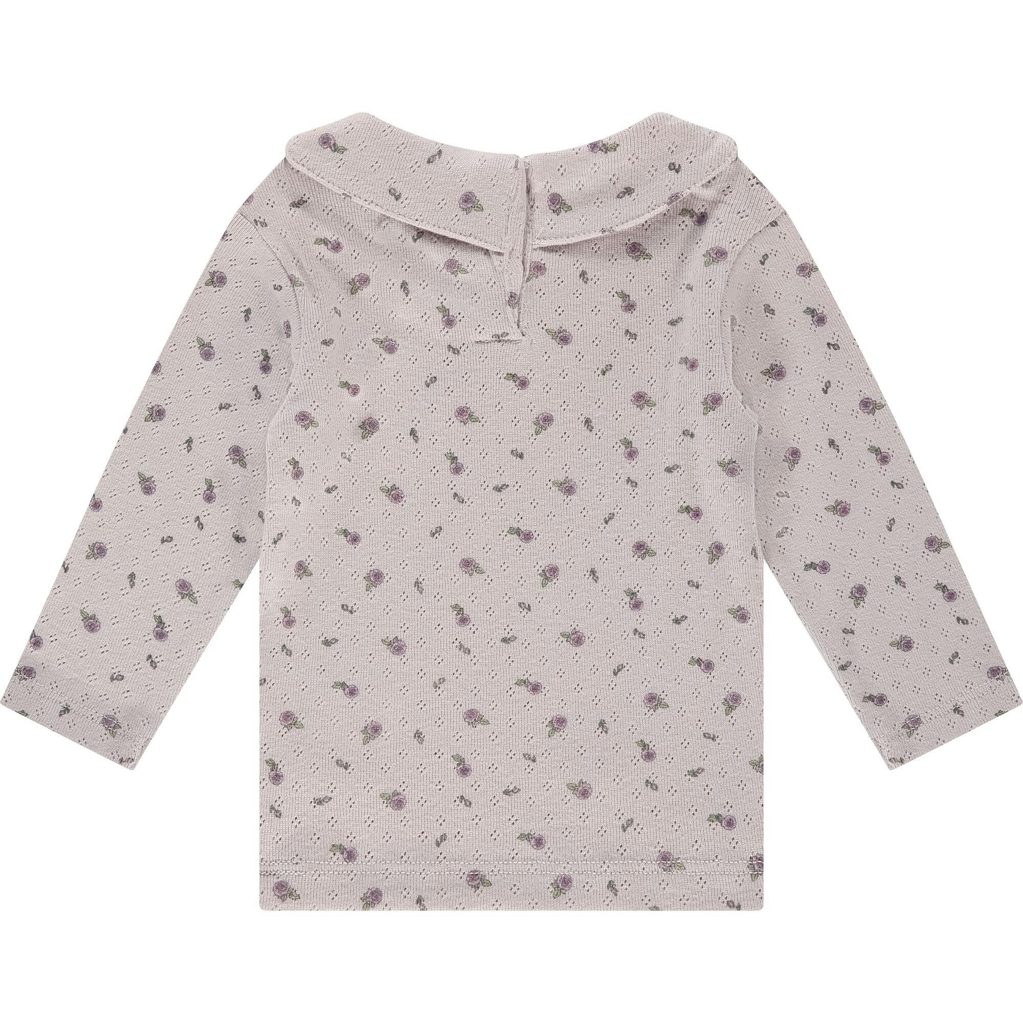 Pointelle Floral Long Sleeve Top