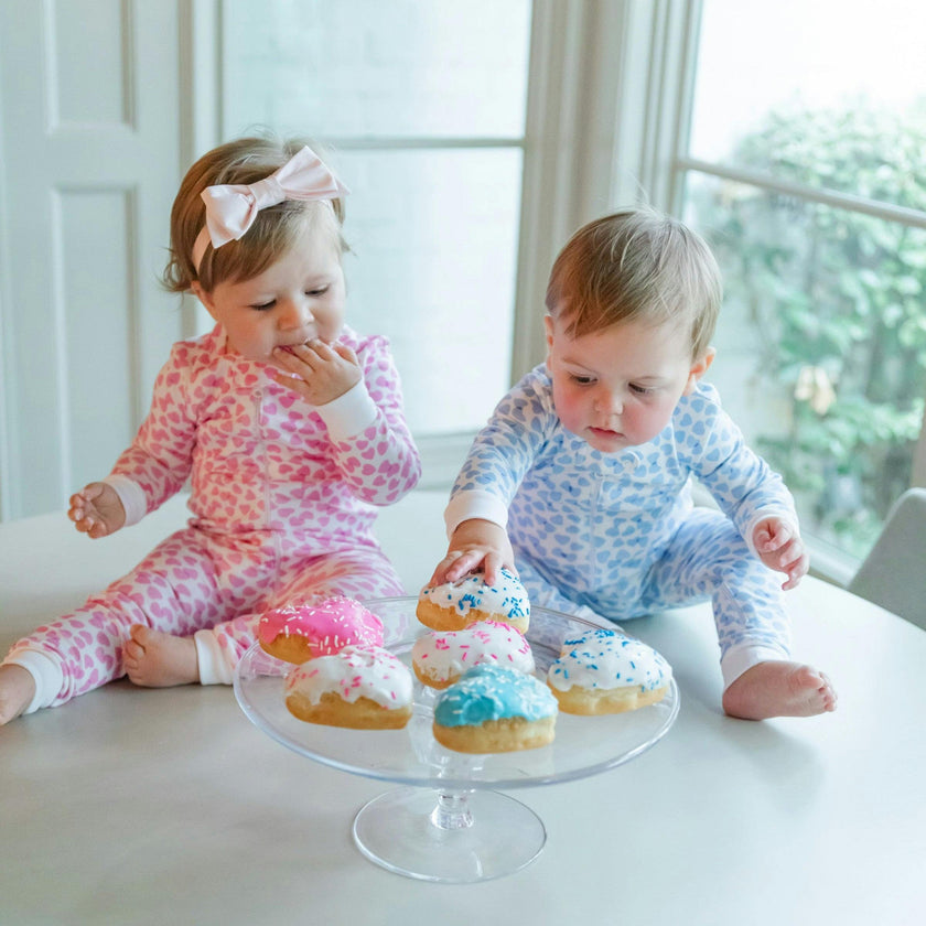 Parker Boys' Zipper Pajama - Confetti Hearts Blue