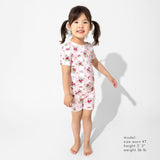 Floral Stripes Bamboo Kids Pajama Short Set
