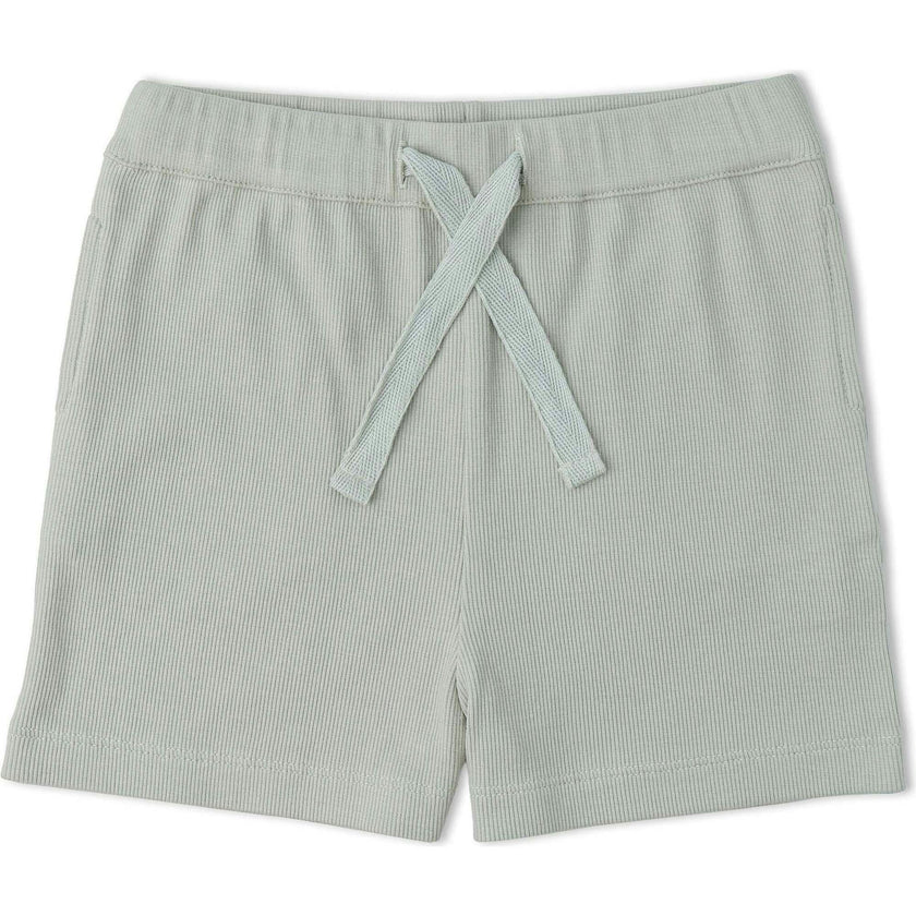 Organic Collar Tee & Shorts Set - Fog Stripes