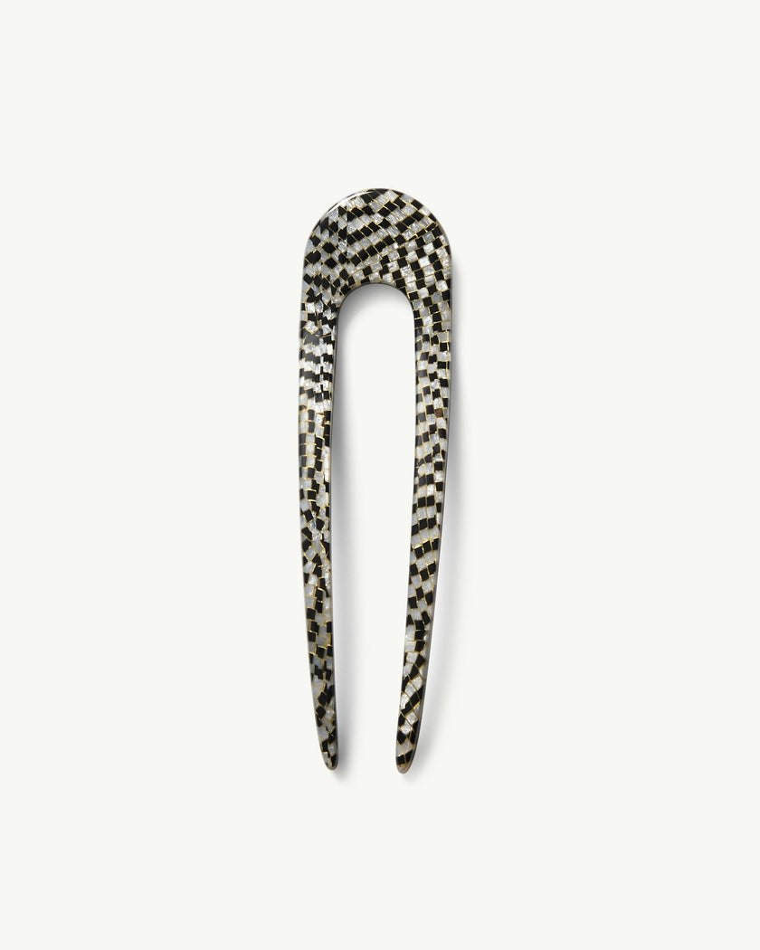 French Hair Pin in Perle Noir