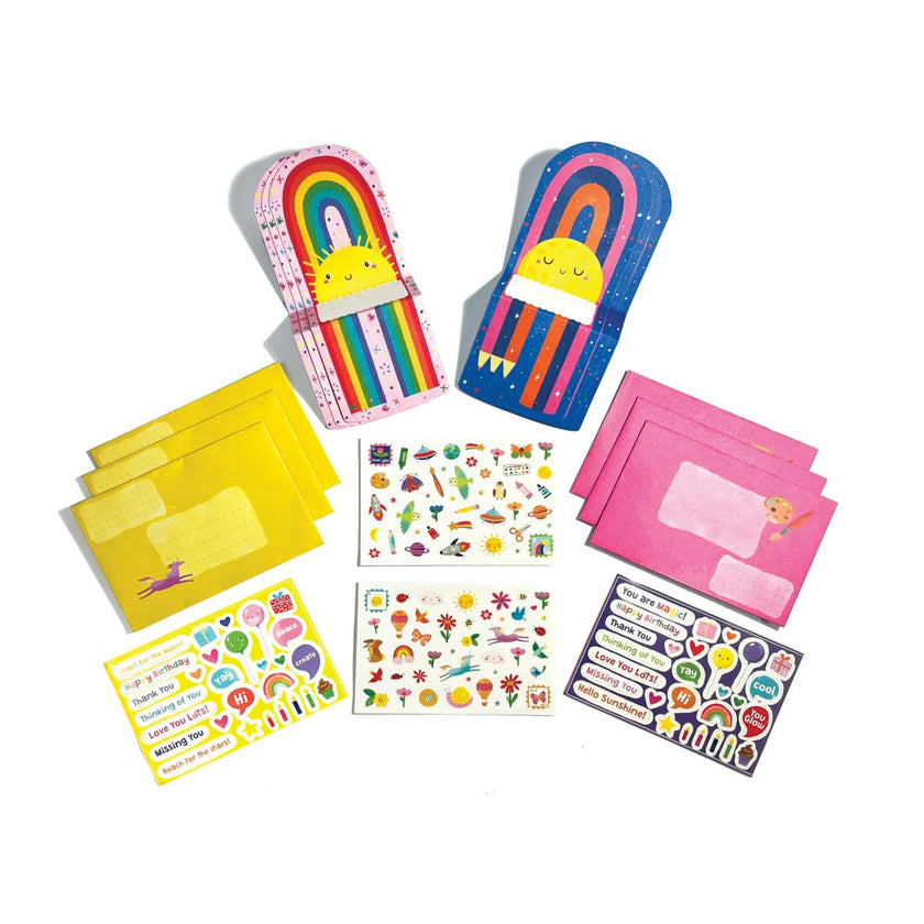 Tiny Tadas! Note Cards and Sticker Set - Hello Rainbows - 6 Cards Envelopes