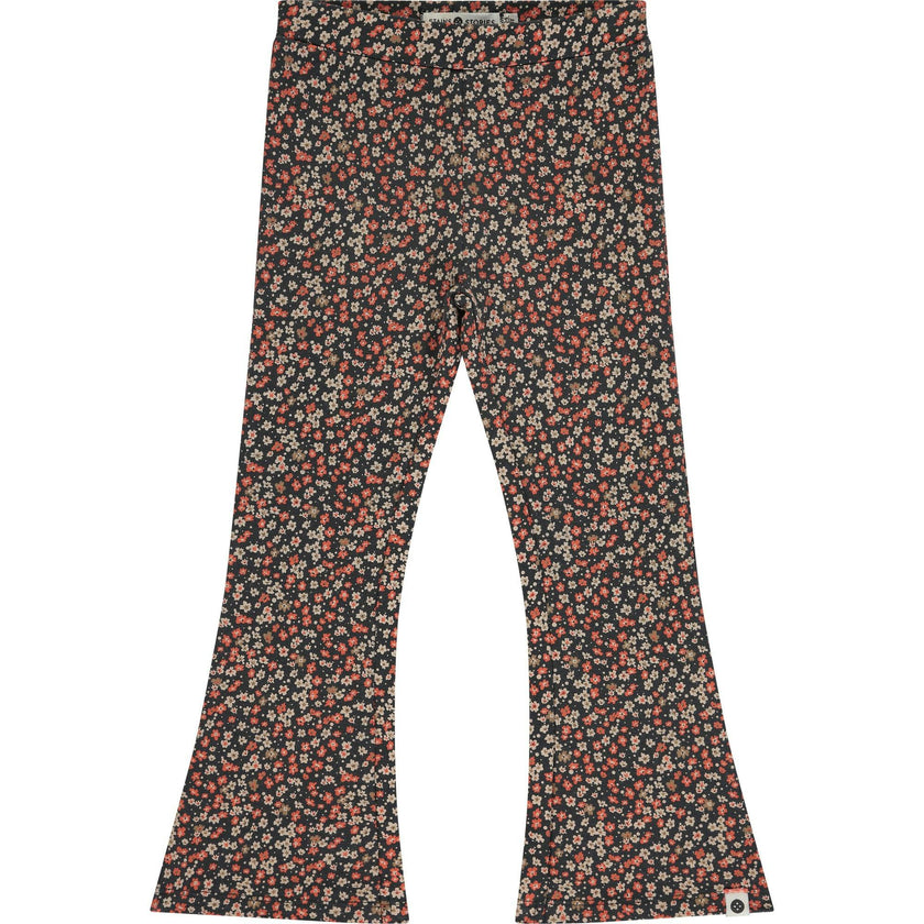 Multi-Floral Print Flare Leggings