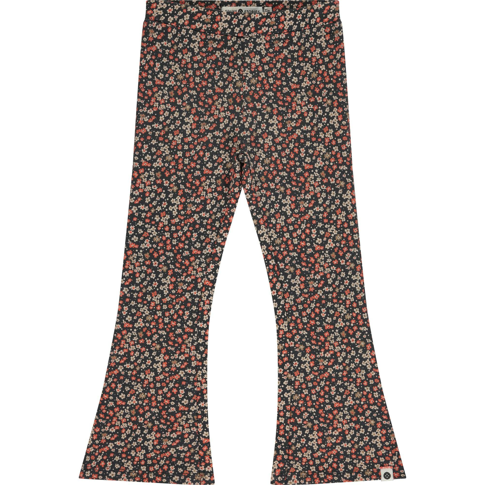 Multi-Floral Print Flare Leggings
