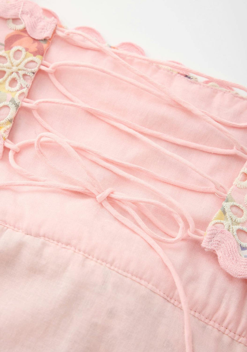 Alanna Frill Embroidered Maxi Dress