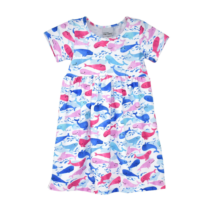 UPF 50+  Laya Short Sleeve Tee Dress - Rosy, Mermaid Friends