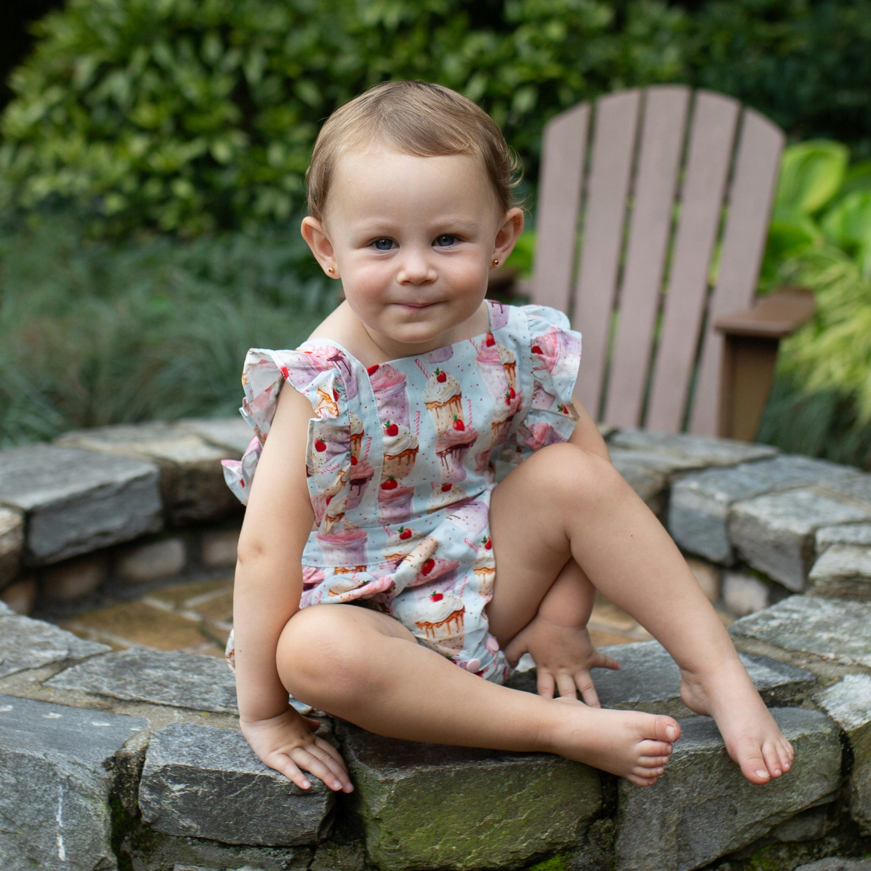 Bubble Romper in Milkshakes