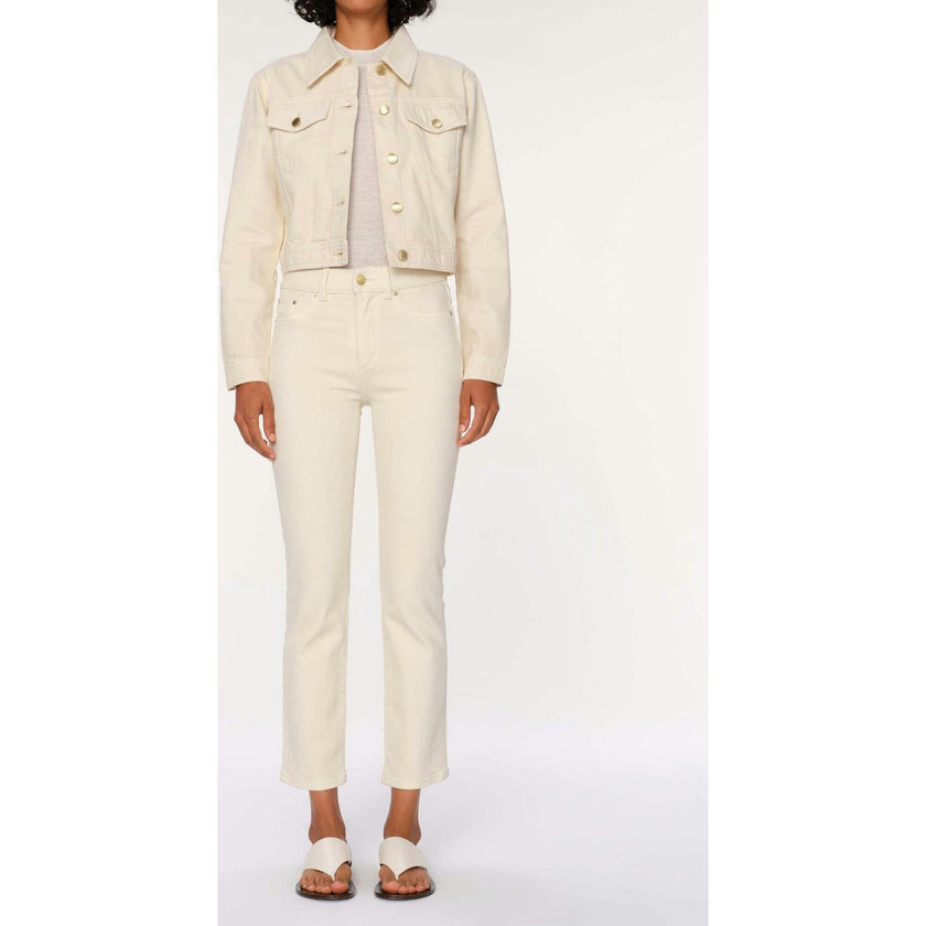 Mara Straight Mid Rise Instasculpt™ Ankle Jeans | Ecru