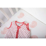 Block-Printed Cotton Fitted Crib Sheet