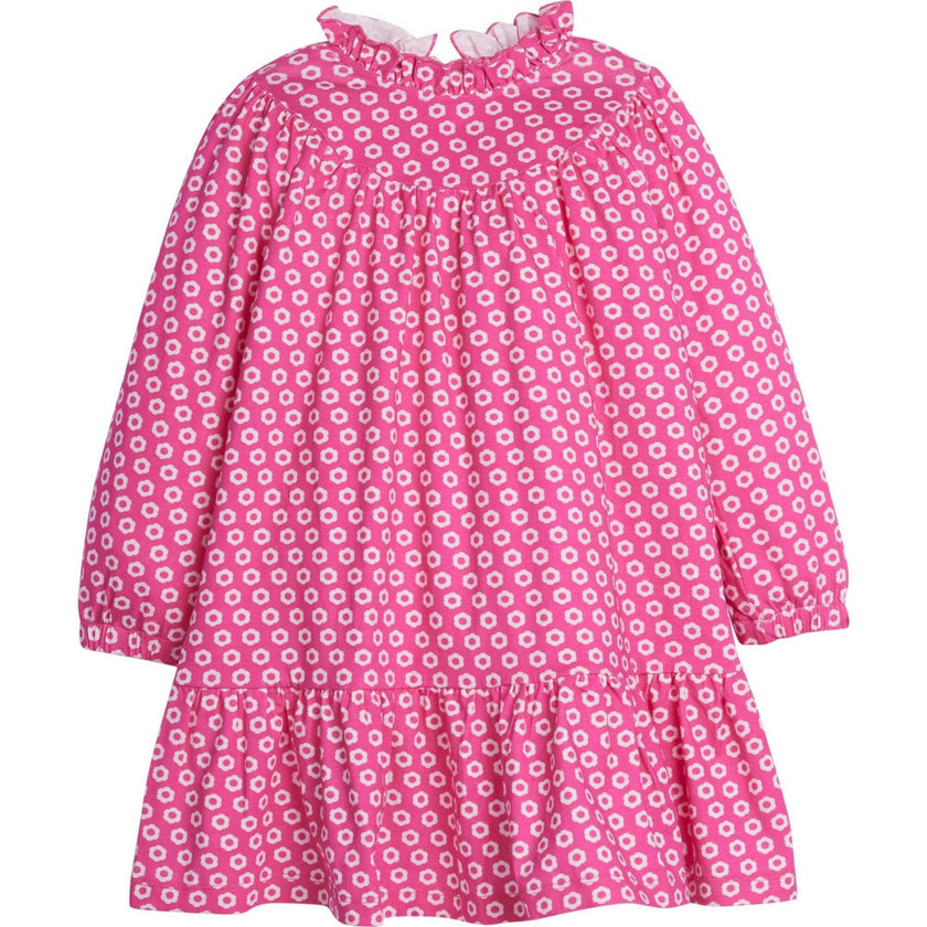 Jody Ruffle Neck Long Sleeve Knit A-Line Dress