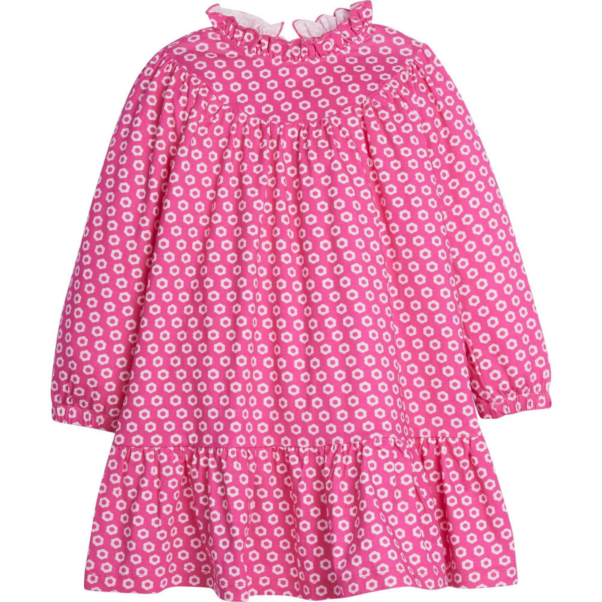 Jody Ruffle Neck Long Sleeve Knit A-Line Dress