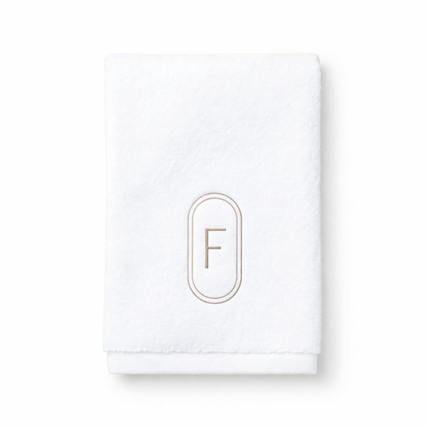 DH Oval Monogram Embroidered Fingertip Towel