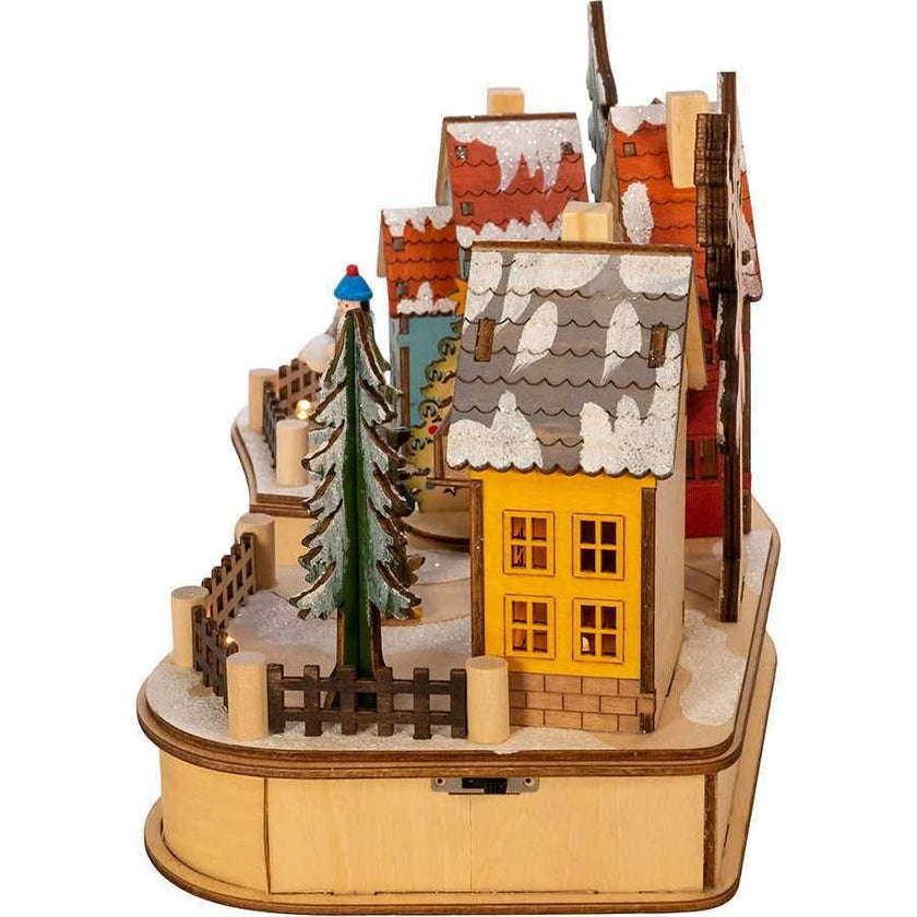 7.08-Inch Battery-Operated Village Musical LED House with Motion