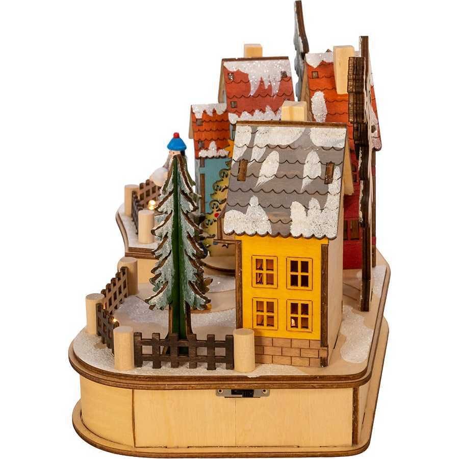 7.08-Inch Battery-Operated Village Musical LED House with Motion