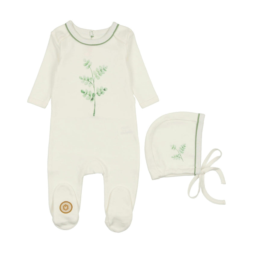 Stem Stitch Footie & Hat Set