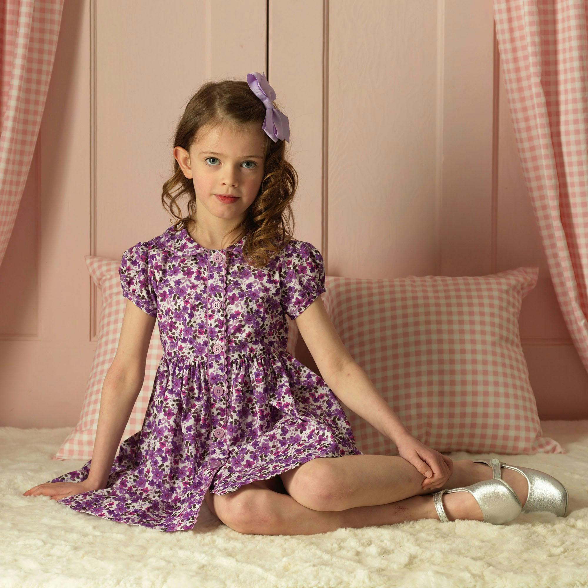 Violet Button-Front Dress