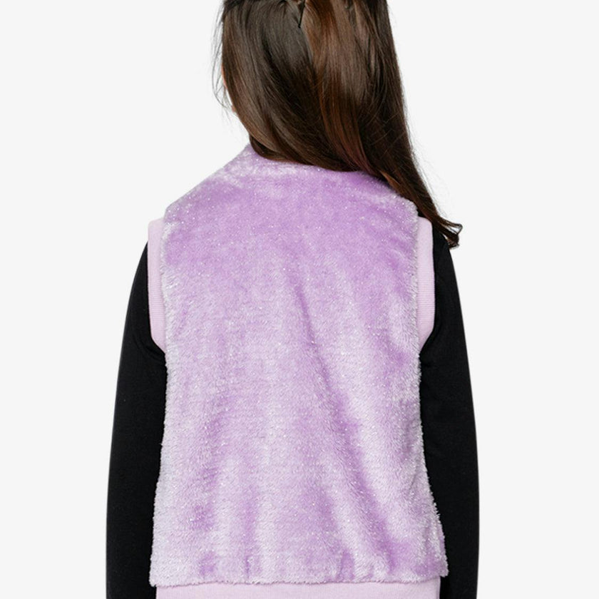 Faux Fur Sleeveless Vest Violet