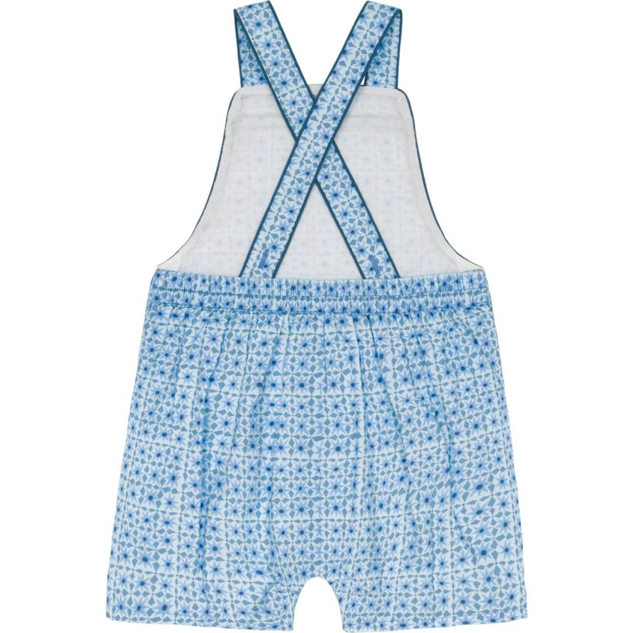 baby azul tile short overall
