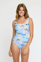 Janece Square Neck 1pc in Coast to Coast