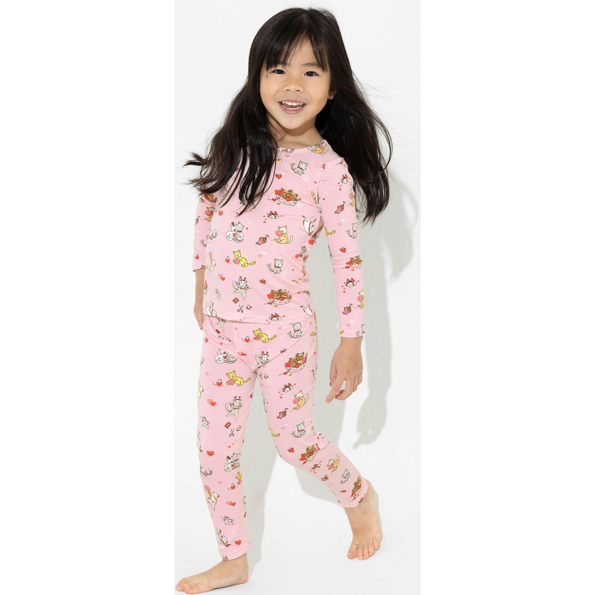 Valentines Kittens Bamboo Kids Pajamas
