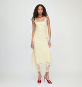 The Alba Dress - Yellow Trailing Lace