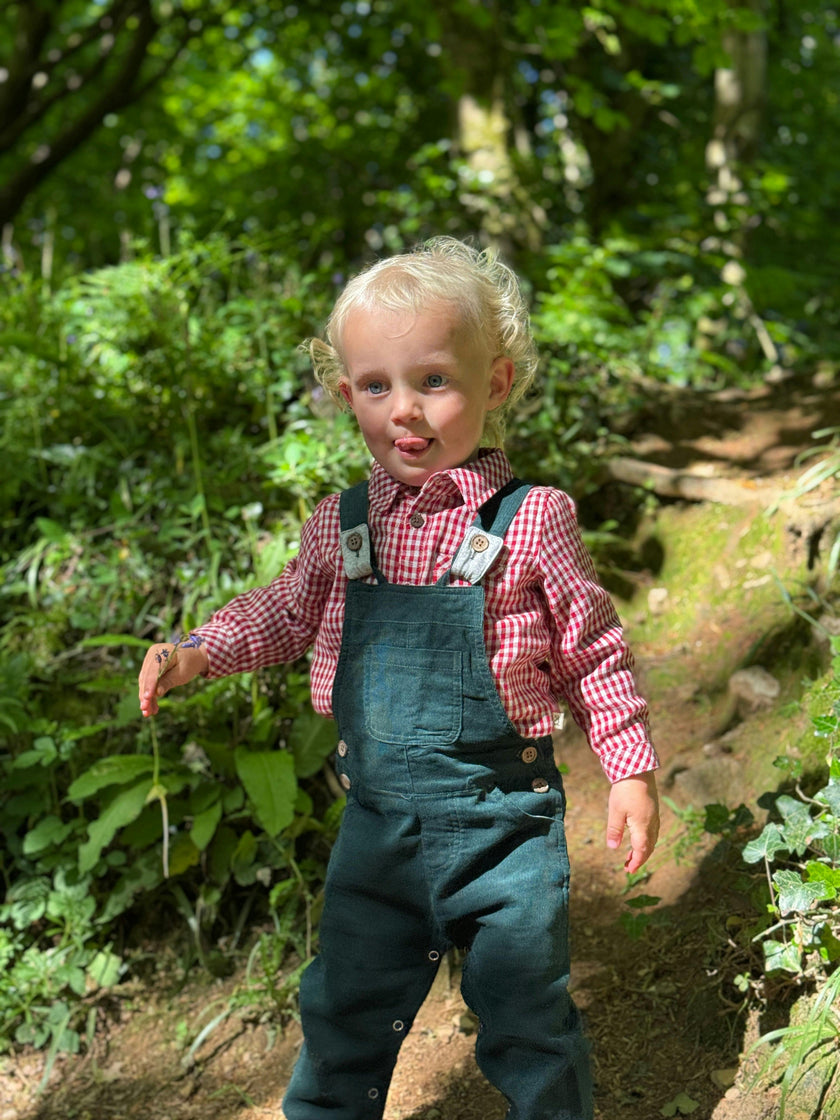 HARRISON Navy cord overalls