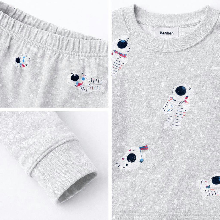 Kids and Toddlers Boys Astronauts Shorts Sleeve Snug Fitted Soft Pajamas Set