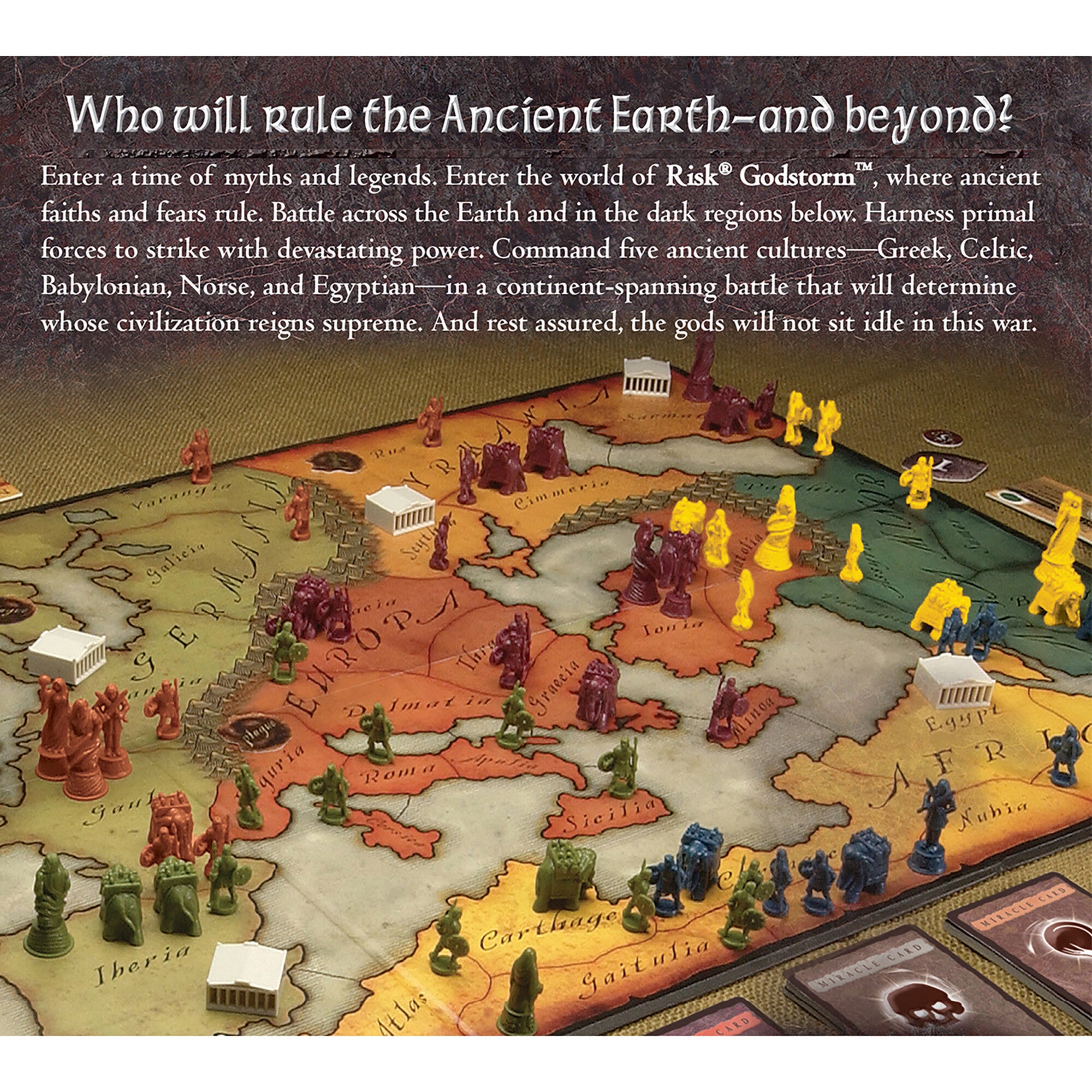 Renegade Game Studios: Risk: Godstorm -  Command 5 Ancient Cultures! War Strategy Board Game