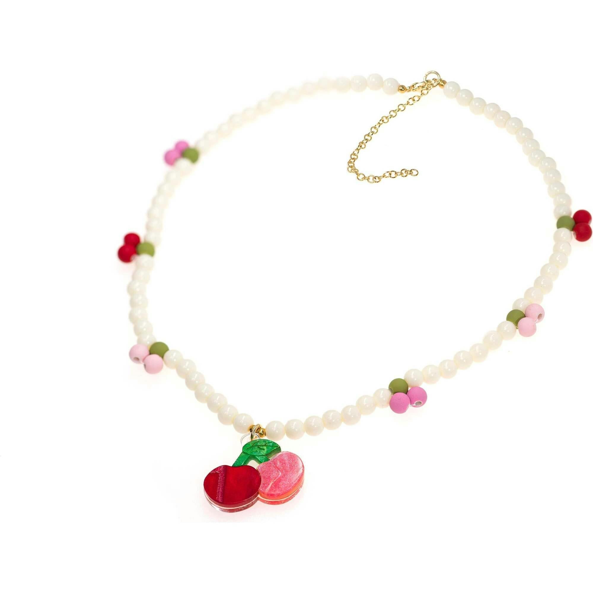 Cherry Pink & Red Pearl Necklace
