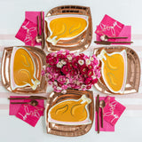 Magenta Grid Print Guest Napkins