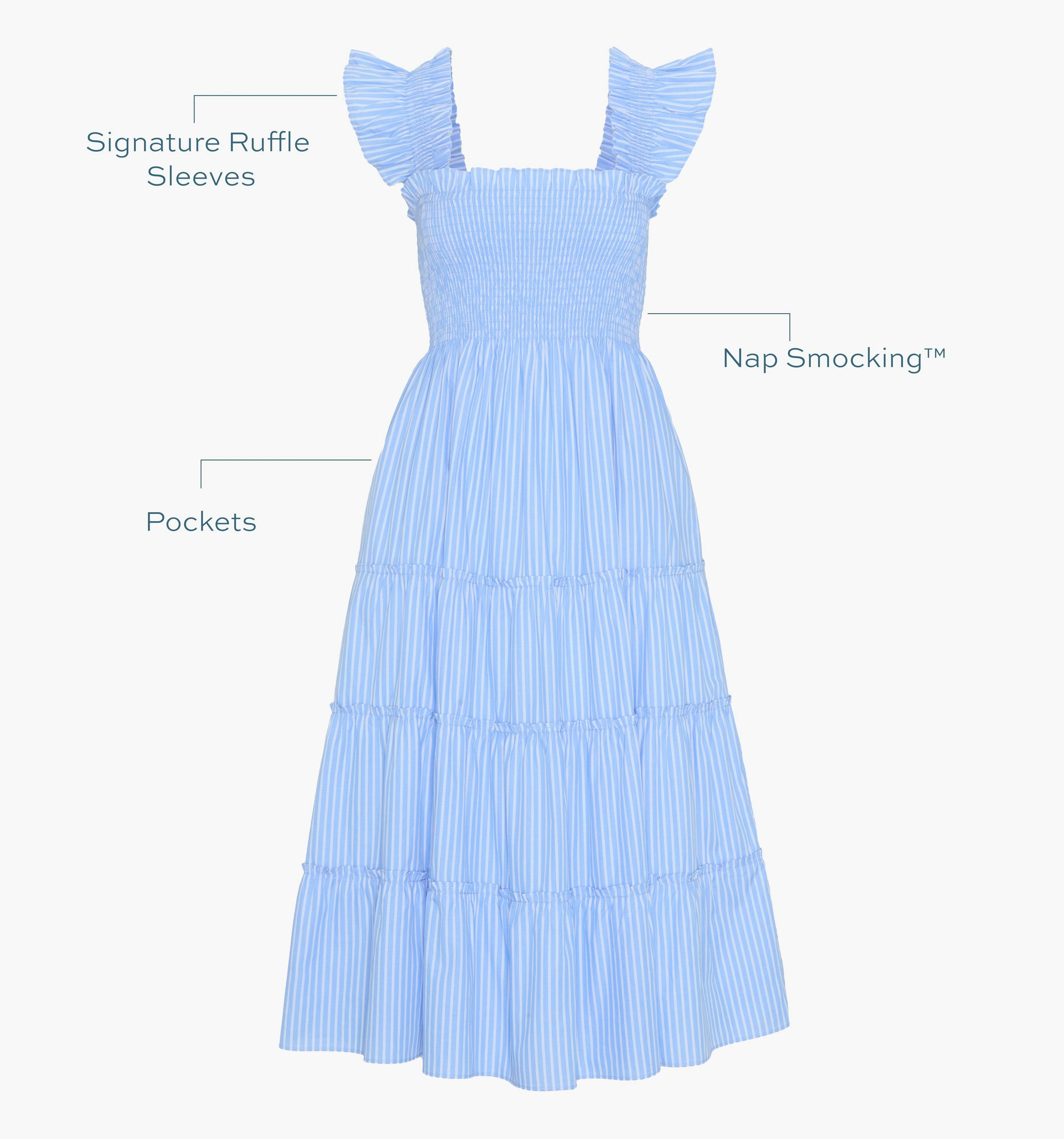 The Ellie Nap Dress - Blue Stripe