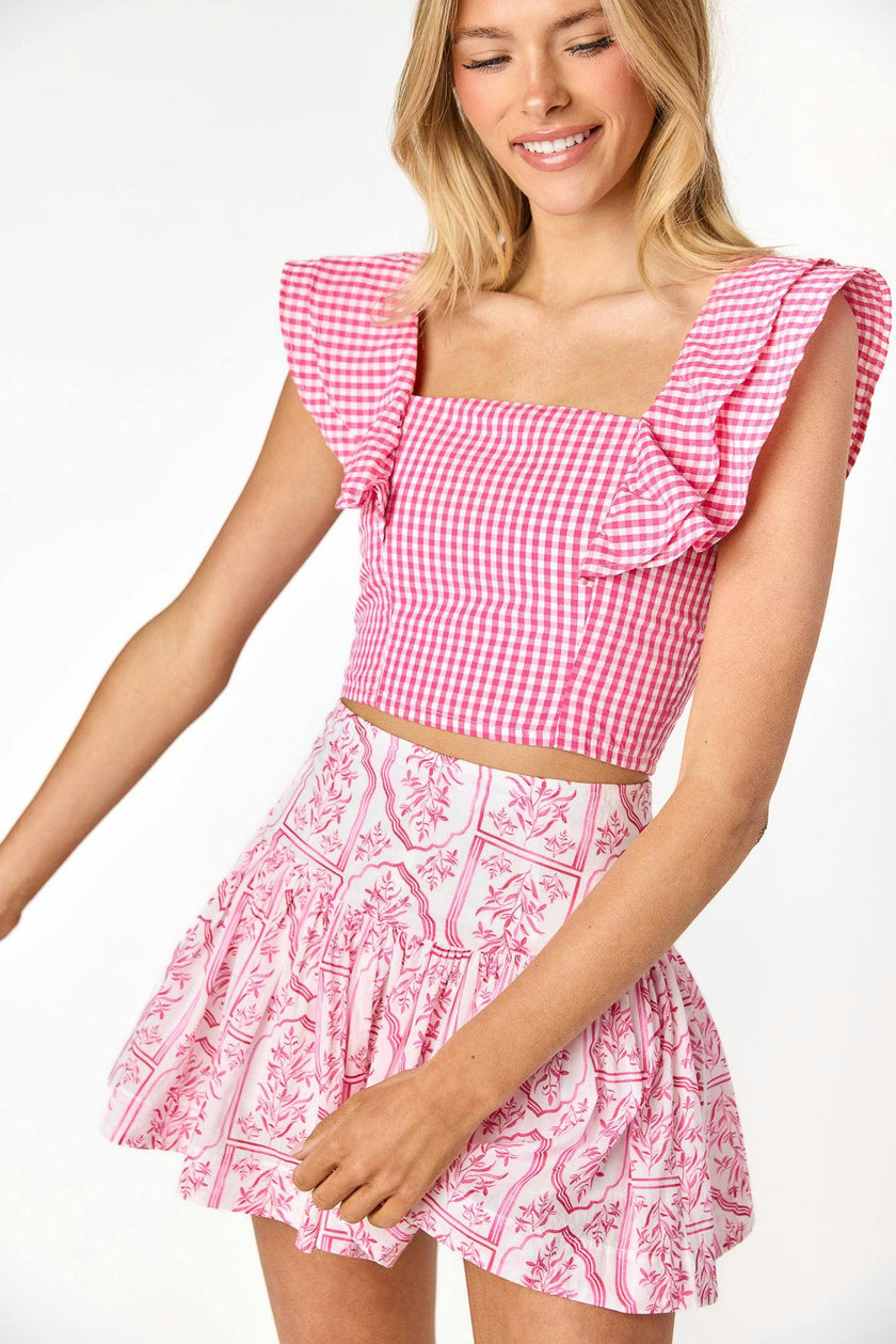 Naomi Skirt Pink City Print