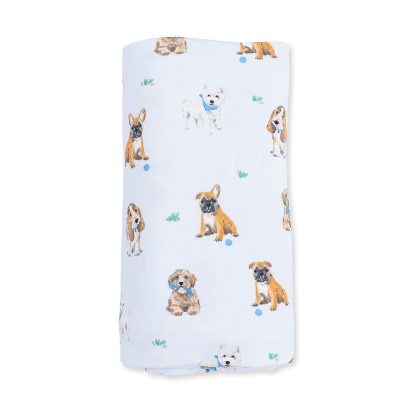 Bestie Dogs Blue - Swaddle Blanket