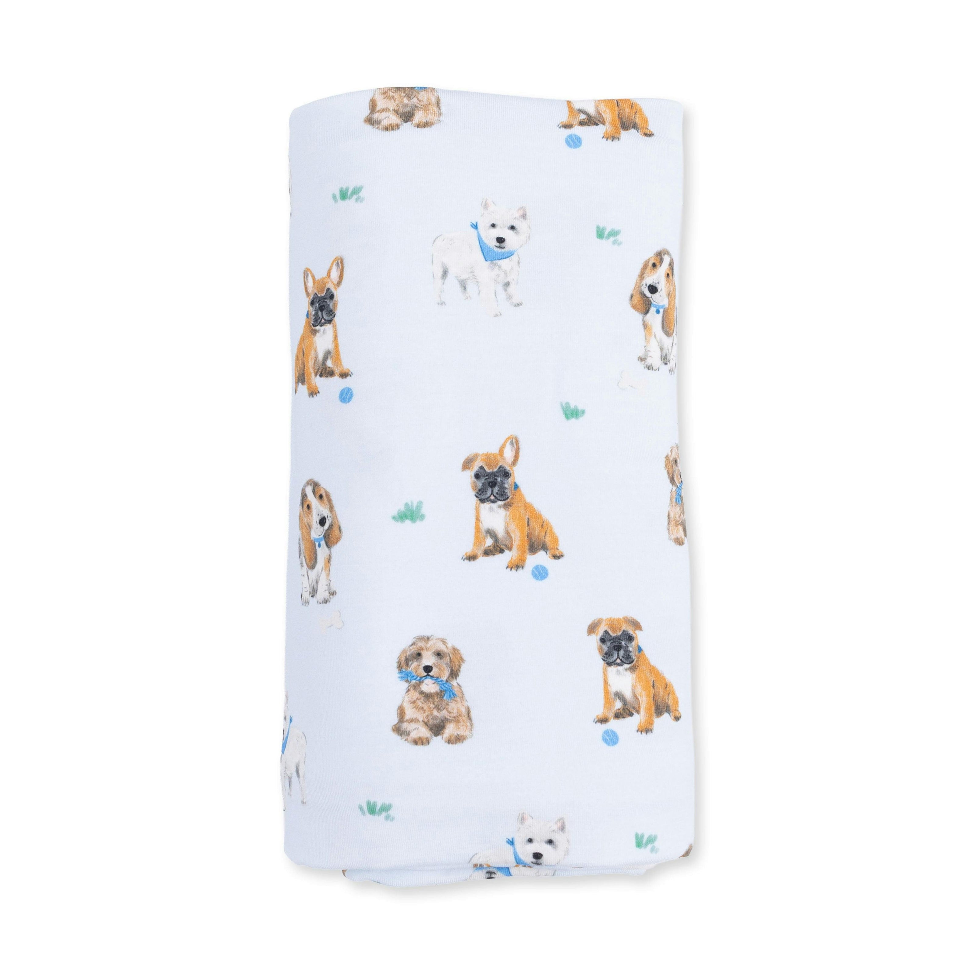 Bestie Dogs Blue - Swaddle Blanket