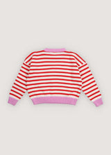 Marigold Jumper Tulip Red & Pink Lavander Stripes