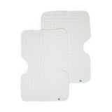 Organic Cotton Muslin Burp Cloth 2 Pack - White + White