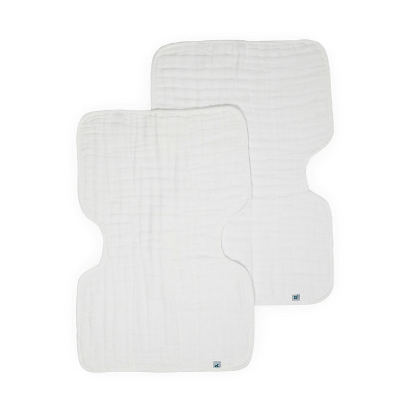Organic Cotton Muslin Burp Cloth 2 Pack - White + White