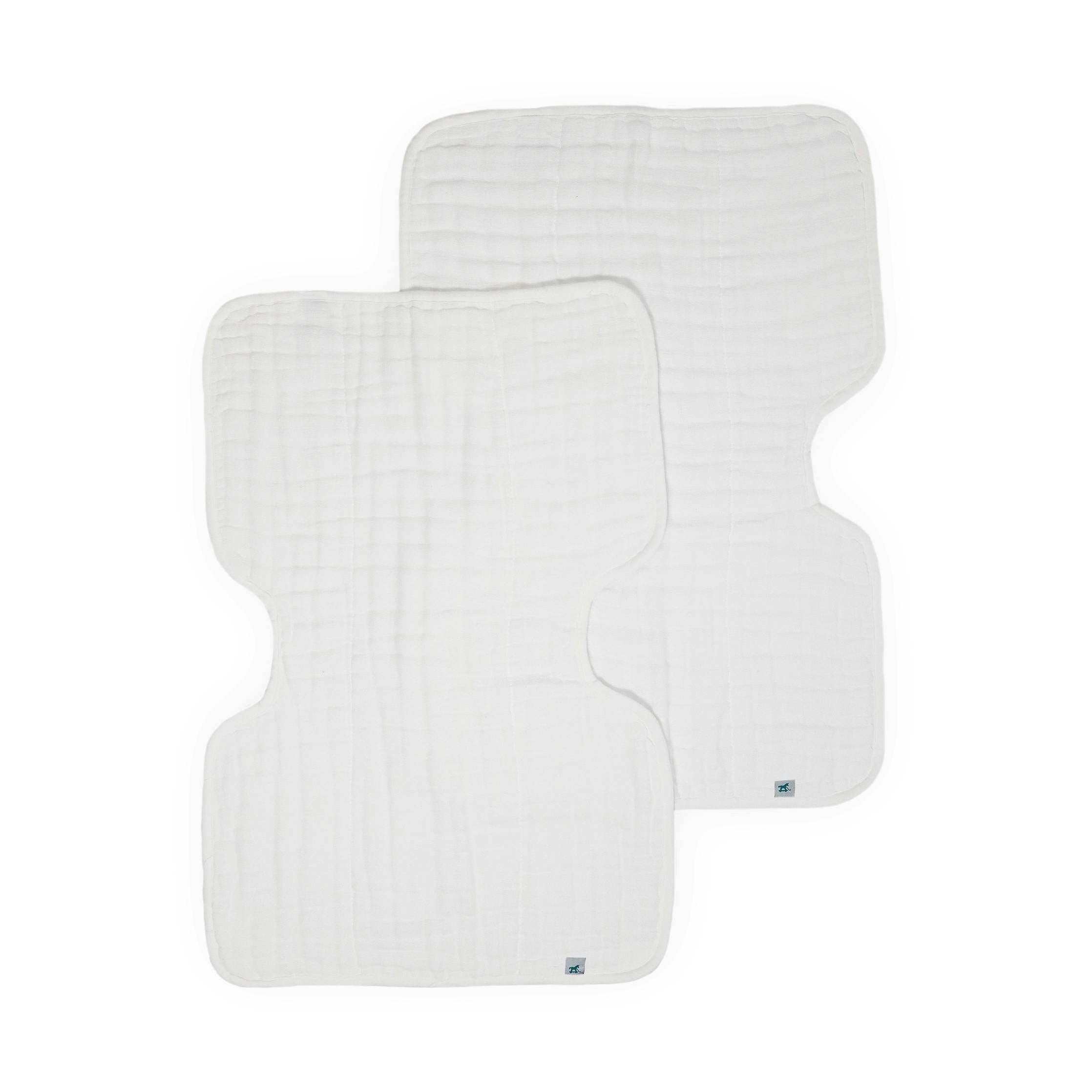 Organic Cotton Muslin Burp Cloth 2 Pack - White + White