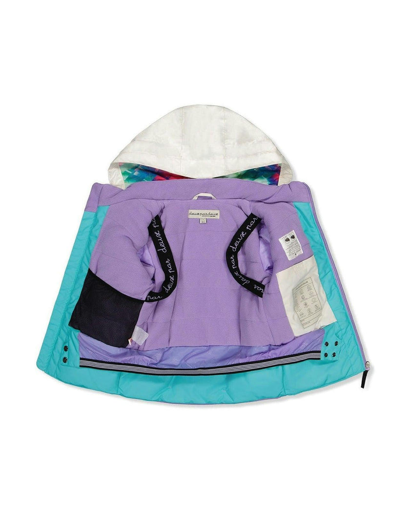 Two Piece Teknik Snowsuit Multicolored With A Diamond Pattern