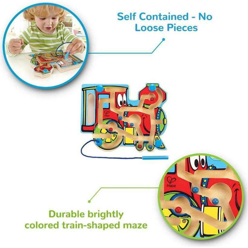 Hape: Choo Choo Tracks&nbsp;- Wooden Magnetic Wand Bead Maze