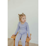Periwinkle Rib Knit 2-Piece Long Sleeve Pajama Set