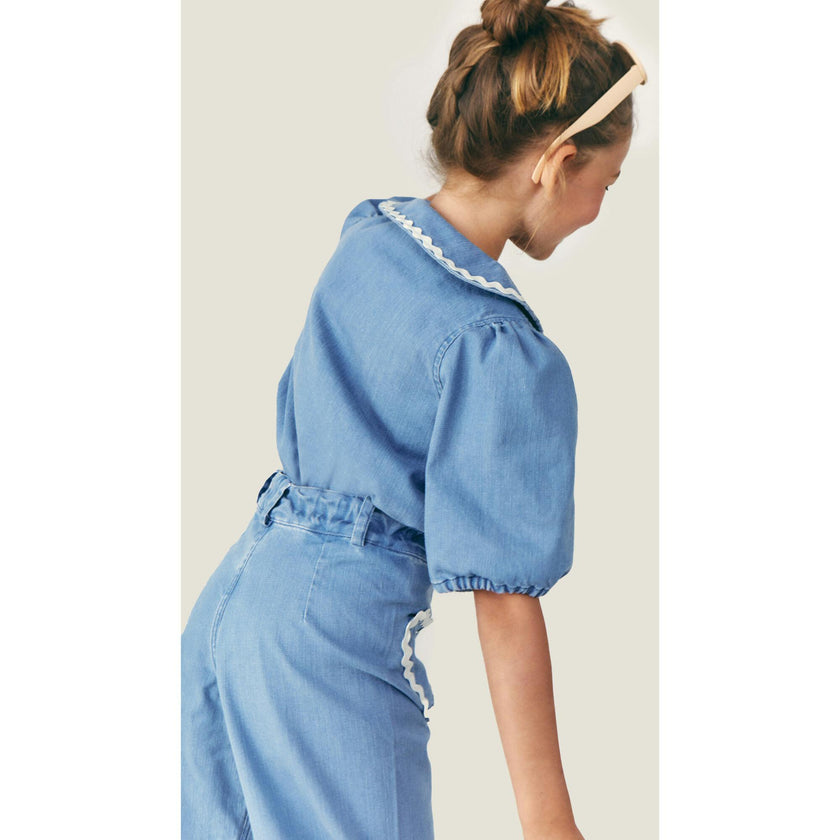 Mipounet SS26 Louise Denim, Pant Light Blue
