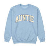 Auntie Polka Dot Printed Sweatshirt, Light Blue